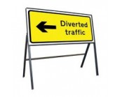 Diverted Traffic Left Sign 1050mm x 450mm